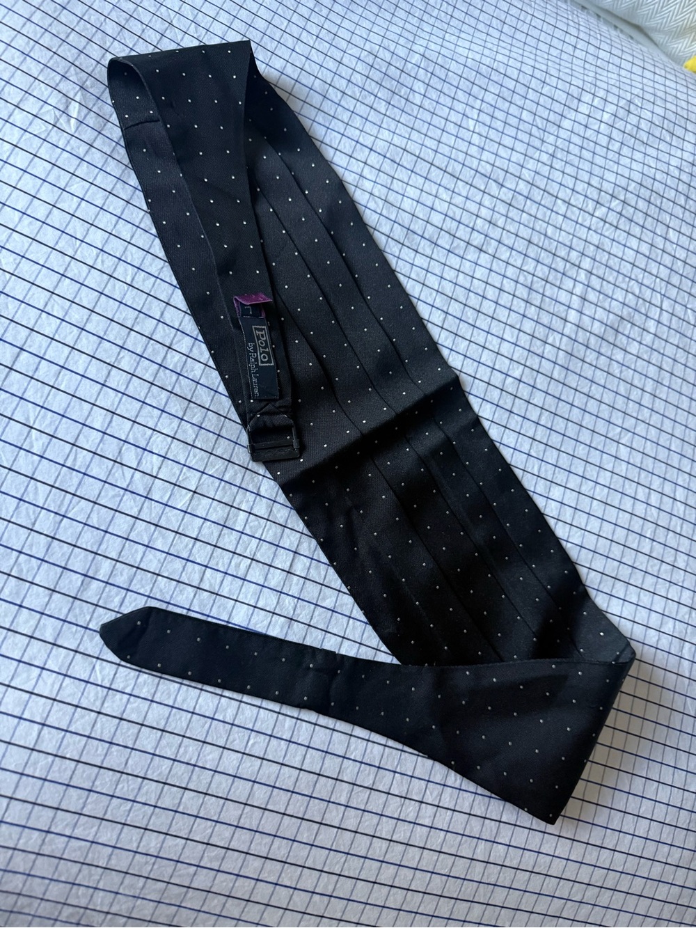 Polo by Ralph Lauren Black Microdot Silk Cummerbund